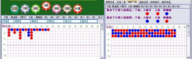 玩家自创百家乐3珠上下位打法