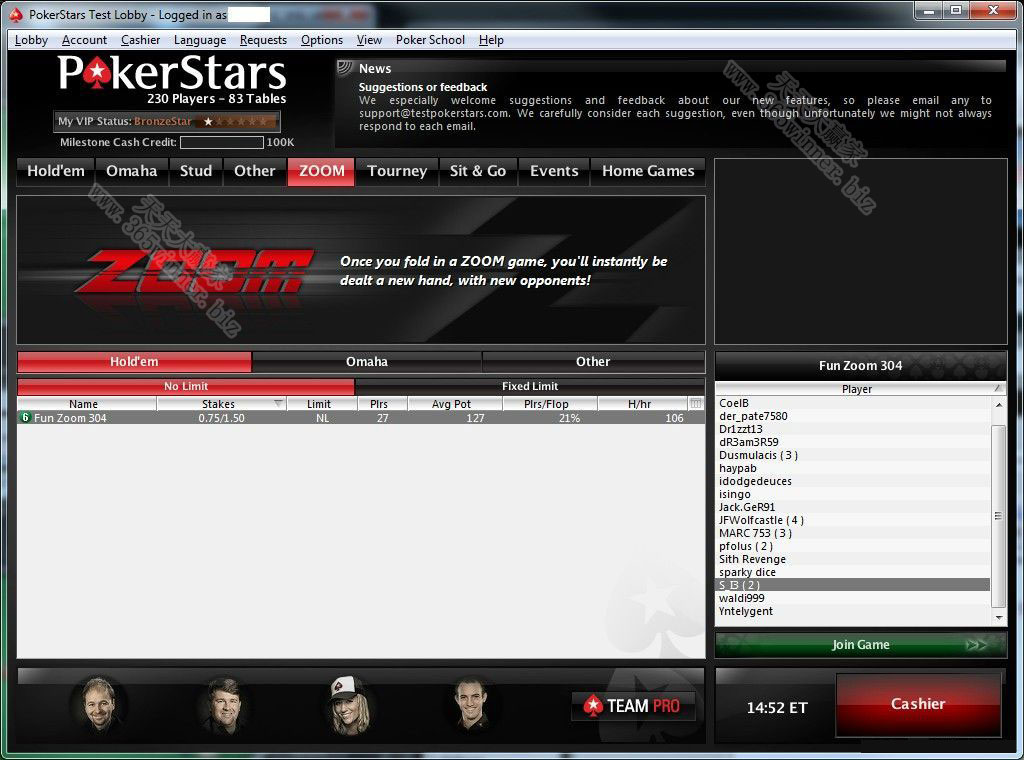 扑克之星（PokerStars）快速游戏Room高清大图